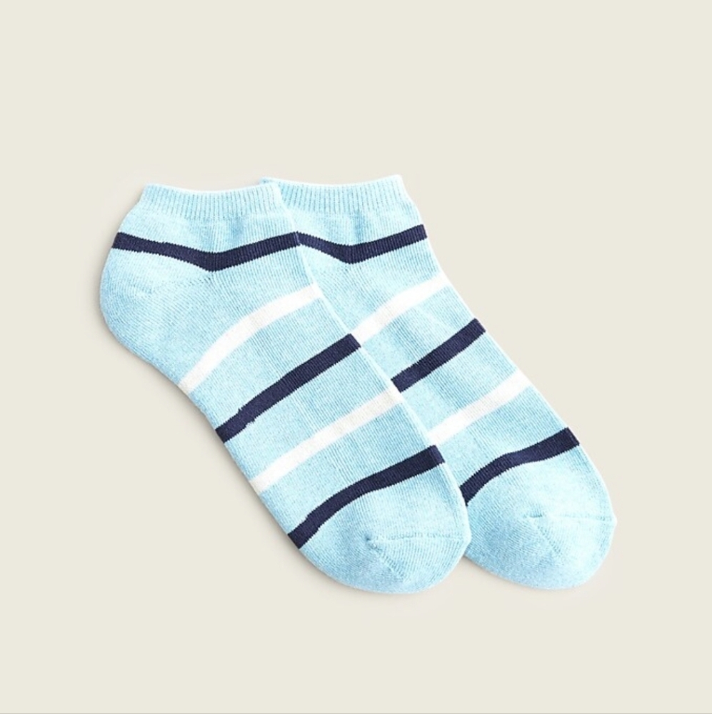 J.CREW NAVAL STRIPE ANKLE SOCKS Men's/Unisex M/L BNWT SO 1 LEFT!